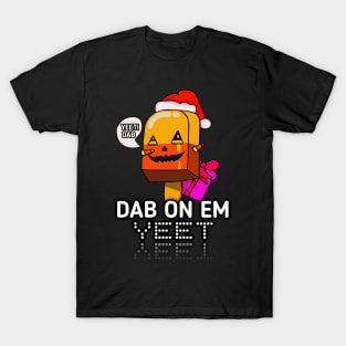 Jack O Lantern Dabbing Halloween Christmas Yeet Dab - Dabbing Trendy Dance Emote Meme - Autumn Fall Kids Teens T-Shirt